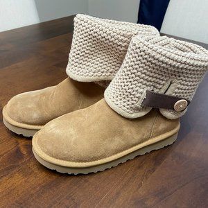 UGG Shaina Knit Size 9 Chestnut Boots